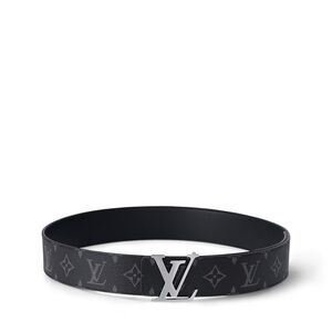 100% authentic Louis Vuitton Black and Silver Monogram Belt